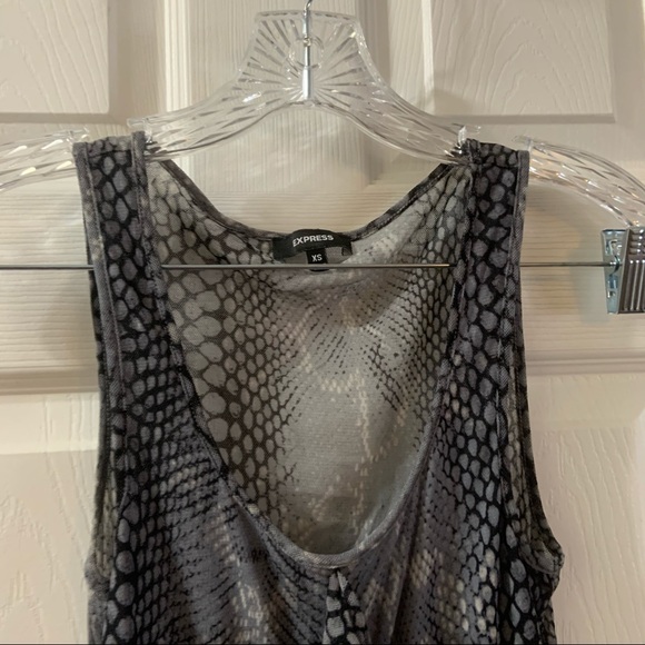 Express Grey/Black Snake Print Scoop Neck Tank XS - Picture 3 of 7